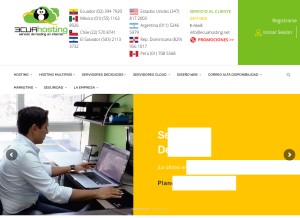 How ecuahosting.net looks like on a tablet such as an iPad.