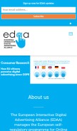 How edaa.eu looks like on a mobile device such as an iPhone.