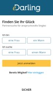 How edarling.de looks like on a mobile device such as an iPhone.