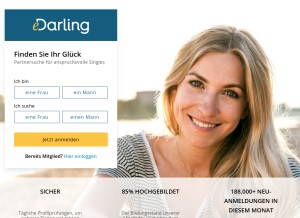 How edarling.net looks like on a tablet such as an iPad.
