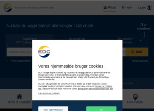 How edc.dk looks like on a tablet such as an iPad.