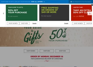 How eddiebauer.com looks like on a tablet such as an iPad.