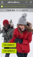 How eddiebauer.de looks like on a mobile device such as an iPhone.