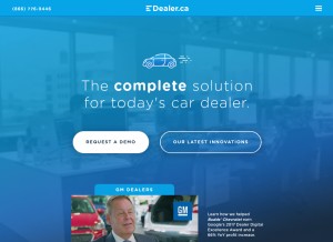 How edealer.ca looks like on a tablet such as an iPad.