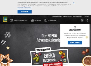 How edeka.de looks like on a tablet such as an iPad.