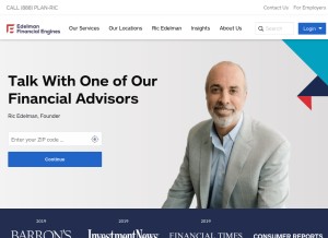 How edelmanfinancialengines.com looks like on a tablet such as an iPad.