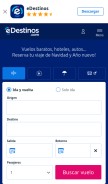 How edestinos.com looks like on a mobile device such as an iPhone.