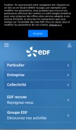 How edf.fr looks like on a mobile device such as an iPhone.