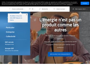 How edf.fr looks like on a tablet such as an iPad.