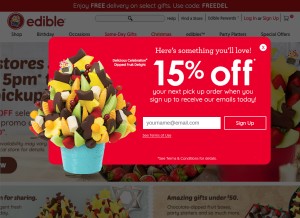 How ediblearrangements.com looks like on a tablet such as an iPad.