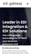 How edigateway.com looks like on a mobile device such as an iPhone.