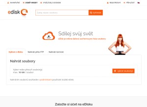How edisk.cz looks like on a tablet such as an iPad.
