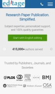 How editage.com looks like on a mobile device such as an iPhone.
