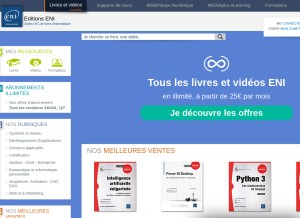 How editions-eni.fr looks like on a tablet such as an iPad.
