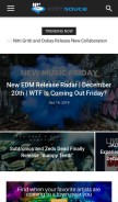 How edmsauce.com looks like on a mobile device such as an iPhone.