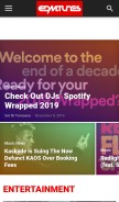 How edmtunes.com looks like on a mobile device such as an iPhone.
