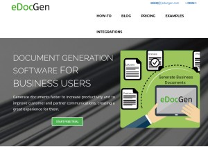 How edocgen.com looks like on a tablet such as an iPad.