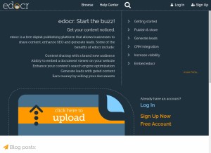 How edocr.com looks like on a tablet such as an iPad.