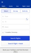 How edreams.in looks like on a mobile device such as an iPhone.