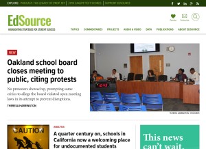 How edsource.org looks like on a tablet such as an iPad.