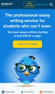 How edubirdie.com looks like on a mobile device such as an iPhone.