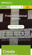 How educaplay.com looks like on a mobile device such as an iPhone.