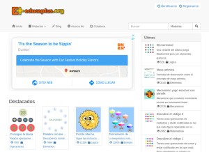 How educaplus.org looks like on a tablet such as an iPad.