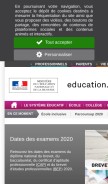 How education.fr looks like on a mobile device such as an iPhone.
