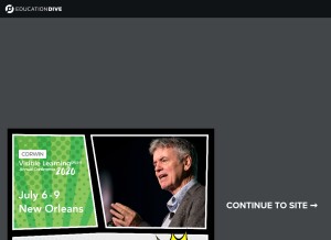 How educationdive.com looks like on a tablet such as an iPad.