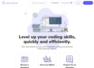 How educative.io looks like on a tablet such as an iPad.
