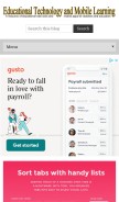 How educatorstechnology.com looks like on a mobile device such as an iPhone.