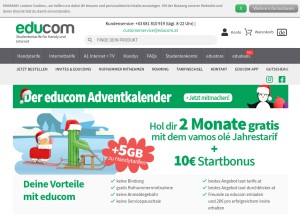 How educom.at looks like on a tablet such as an iPad.