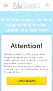 How edujungles.com looks like on a mobile device such as an iPhone.