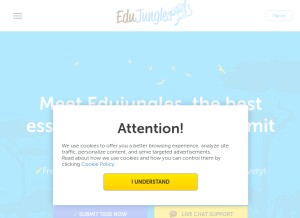 How edujungles.com looks like on a tablet such as an iPad.