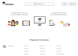 How edurev.in looks like on a tablet such as an iPad.