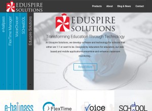 How eduspiresolutions.org looks like on a tablet such as an iPad.