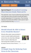 How edweek.org looks like on a mobile device such as an iPhone.