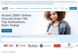 How edx.org looks like on a tablet such as an iPad.