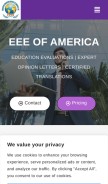 How eeeofamerica.com looks like on a mobile device such as an iPhone.