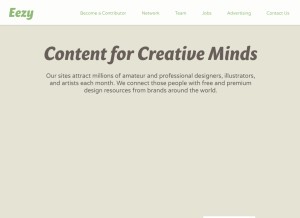 How eezyinc.com looks like on a tablet such as an iPad.