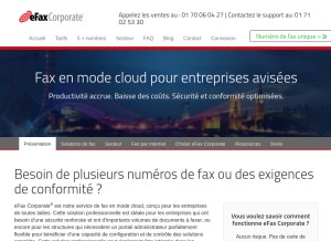How efaxcorporate.com looks like on a tablet such as an iPad.