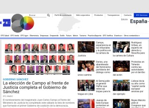 How efe.com looks like on a tablet such as an iPad.