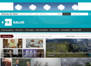 How efesalud.com looks like on a tablet such as an iPad.