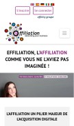 How effiliation.com looks like on a mobile device such as an iPhone.