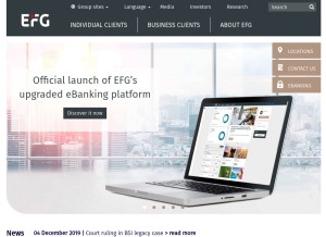 How efgbank.com looks like on a tablet such as an iPad.