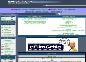 How efilmcritic.com looks like on a tablet such as an iPad.