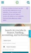 How efinancialcareers.com looks like on a mobile device such as an iPhone.