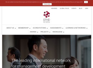 How efmd.org looks like on a tablet such as an iPad.
