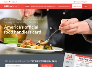 How efoodcard.com looks like on a tablet such as an iPad.
