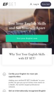 How efset.org looks like on a mobile device such as an iPhone.